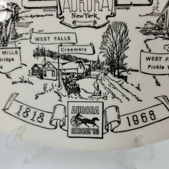 1968 Kettlesprings Kilns Collector Plate The‎ Town of Aurora Sesquicentennial - Picture 7 of 9